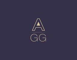 AGG letter logo design modern minimalist vector images