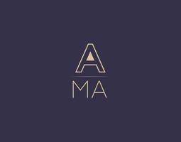 AMA letter logo design modern minimalist vector images