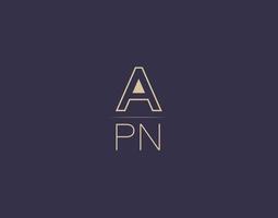 APN letter logo design modern minimalist vector images