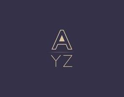 ayz carta logo diseño moderno minimalista vector imágenes