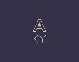 AKY letter logo design modern minimalist vector images