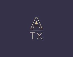 imágenes vectoriales minimalistas modernas de diseño de logotipo de letra atx vector