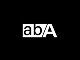 aba logotipo y diseño gráfico arte vectorial, iconos aislados en fondo negro vector