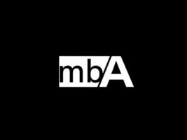 logotipo de mba y diseño de gráficos de arte vectorial, iconos aislados en fondo negro vector