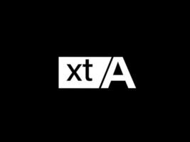 xta logotipo y diseño gráfico arte vectorial, iconos aislados en fondo negro vector