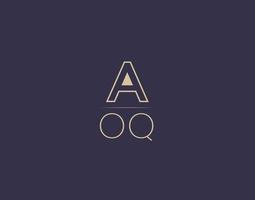 aoq carta logo diseño moderno minimalista vector imágenes