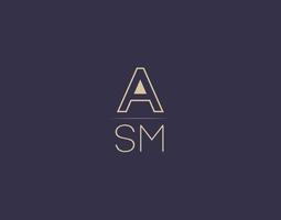 ASM letter logo design modern minimalist vector images