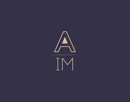 AIM letter logo design modern minimalist vector images