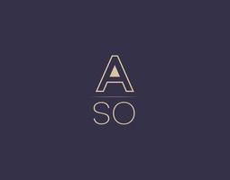 ASO letter logo design modern minimalist vector images