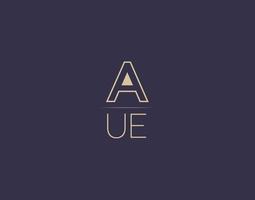 AUE letter logo design modern minimalist vector images