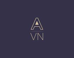 AVN letter logo design modern minimalist vector images