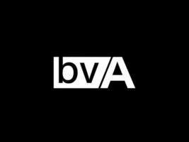 bva logotipo y diseño gráfico arte vectorial, iconos aislados en fondo negro vector