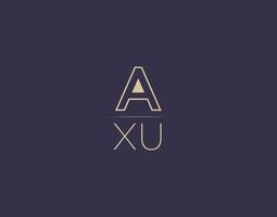 axu carta logotipo diseño moderno minimalista vector imágenes