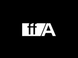 ffa logo y diseño gráfico arte vectorial, iconos aislados en fondo negro vector