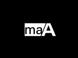 maa logo y diseño gráfico arte vectorial, iconos aislados en fondo negro vector