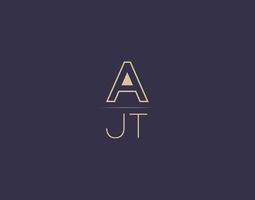 AJT letter logo design modern minimalist vector images