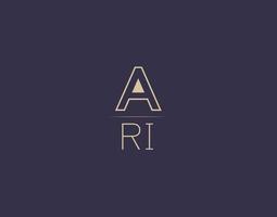 ARI letter logo design modern minimalist vector images