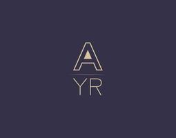 ayr carta logo diseño moderno minimalista vector imágenes