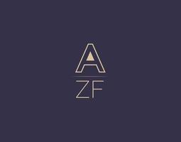 AZF letter logo design modern minimalist vector images