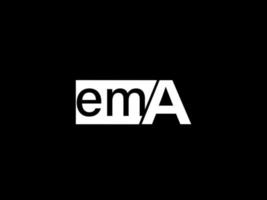 EMA Logo and Graphics design vector art, Icons isolated on black background