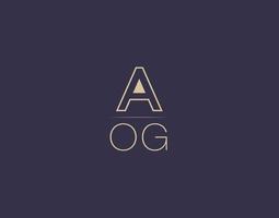 AOG letter logo design modern minimalist vector images