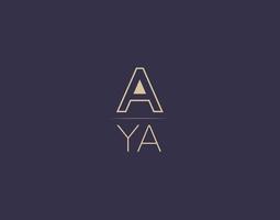 AYA letter logo design modern minimalist vector images