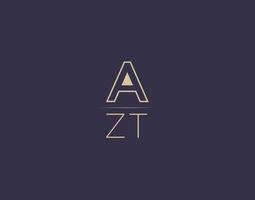 AZT letter logo design modern minimalist vector images