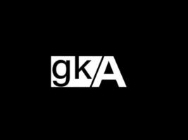 Gka logotipo y diseño de gráficos de arte vectorial, iconos aislados sobre fondo negro vector