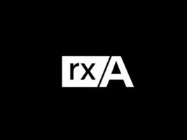 logotipo de rxa y diseño de gráficos de arte vectorial, iconos aislados en fondo negro vector