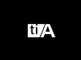 TIA Logo and Graphics design vector art, Icons isolated on black background