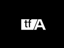 logotipo de tfa y diseño gráfico de arte vectorial, iconos aislados en fondo negro vector