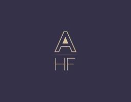 AHF letter logo design modern minimalist vector images