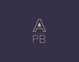 APB letter logo design modern minimalist vector images