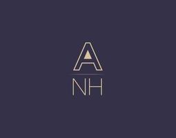 ANH letter logo design modern minimalist vector images