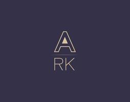 ARK letter logo design modern minimalist vector images