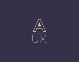 AUX letter logo design modern minimalist vector images