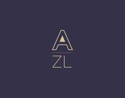 AZL letter logo design modern minimalist vector images