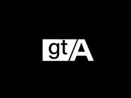 logotipo de gta y diseño de gráficos de arte vectorial, iconos aislados en fondo negro vector