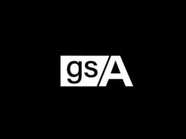 logotipo de gsa y diseño de gráficos de arte vectorial, iconos aislados en fondo negro vector