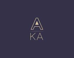 AKA letter logo design modern minimalist vector images