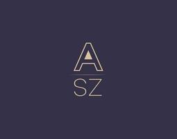 ASZ letter logo design modern minimalist vector images