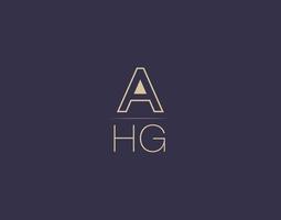 ahg carta logotipo diseño moderno minimalista vector imágenes