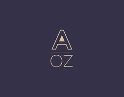 AOZ letter logo design modern minimalist vector images