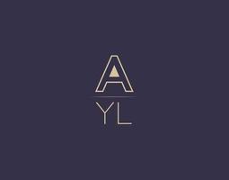 ayl carta logo diseño moderno minimalista vector imágenes