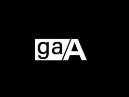 logotipo de gaa y arte vectorial de diseño gráfico, iconos aislados en fondo negro vector