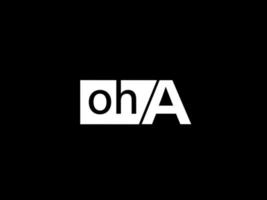 OHA Logo and Graphics design vector art, Icons isolated on black background