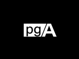 PGA Logo and Graphics design vector art, Icons isolated on black background