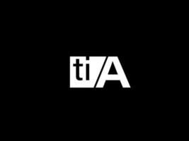 TIA Logo and Graphics design vector art, Icons isolated on black background