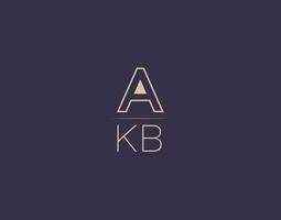 akb carta logo diseño moderno minimalista vector imágenes