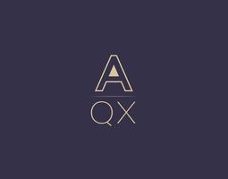 AQX letter logo design modern minimalist vector images